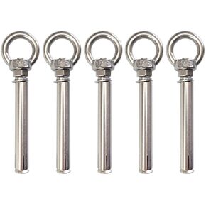 Expansion Bolts Anchor Bolt 5 Pack M12*120mm 304 Stainless Steel Expansion Screws Bolts Eyes Ring Fastener Wall Concrete