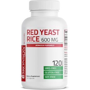 Bronson Red Yeast Rice 600 MG Monascus Purpureus Herbal Health, Non-GMO, 60 Capsules