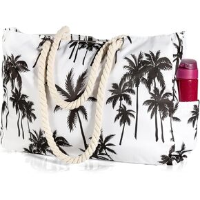 KUAK Beach Bag, Extra Large Beach Bags for Women Men with Zippers, Pockets, Waterproof Beach Tote Bag for Pool Travel