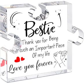 LukieJac Aunt Gifts from Niece - Unique Aunt Birthday Acrylic Puzzle-Shaped Plaque Desk Decorations Present for Aunt Christmas Wedding and Mother's Day Gifts Best Aunt Ever Gifts