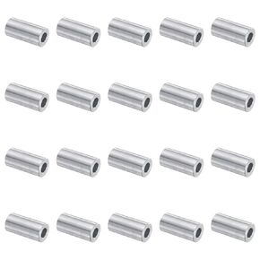 uxcell 20pcs Aluminum Spacer 5mm Bore x 10mm OD x 20mm Length Screw Standoff Bushing Plain Finish Round Metal Spacer for M5 Screws Bolts and Rods