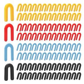 600Pcs Plastic Shims, Horseshoe Shims, Tile Shims, Window Shims, U Shims, Plastic Shims for Leveling, Blue 1/16", Red 1/8", Yellow 3/16", Black 1/4"