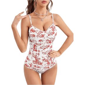 بدلة نسائية WDIRARA مطبوعة على شكل نبات بشريط سباغيتي بدون أكمام in Kuwait