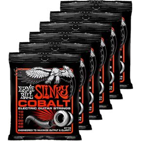 Ernie Ball 2715 Skinny Top Heavy Bottom Slinky Cobalt Electric Guitar Strings 10-52 6 Pack