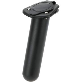 1 Piece Kayak Fishing Flush Mount Rod Holder Plastic Flush Mount Fishing Boat Rod Holder Kayaks Canoe Boat Paddles Accessories with Cap Cover Gasket and Mounting Screws, Black