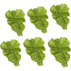 6PCS Realistic PU Fake Lettuce Leaves Artificial Vegetables Lettuces Simulation Vegetable Model Props House Kitchen Display Photography Party Festival Decoration