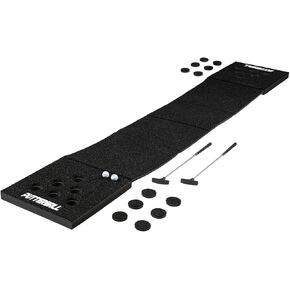 PutterBall Golf Pong Game Set The Original - includes 2 Putters, 2 Golf Balls, Black Putting Pong Golf Mat, Golf Hole Covers - Best Backyard Party Golf Game Set