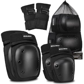 YEEKORO Protective Gear Set - Teenager/Adult Skateboard Protective Knee Pads and Elbow Pads with Wrist Guard Protector 3 in 1 for Skating Scooter Bicycle Rollerblading