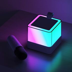 Mini Karaoke Machine, Wireless Bluetooth Speaker Microphone, Portable Machine Karaoke Speaker System with LED Colorful Lights,Indoor & oOutdoor KTV Speaker