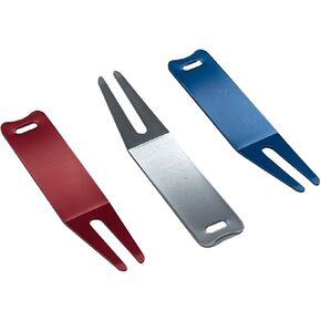 Golf Accessories Divot Ball Mark Repair Tool Club Grip Cigar Rest 3 Pack Aluminum Red Siver Blue