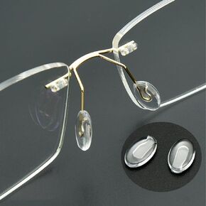Push-in Eyeglass Nose Pads,10 Pairs Glasses Nose Piece Soft Silicone Nose Guards Clear Anti-slip Nose Bridge Pads Replacement for Rimless/Frameless Eyewear Frame