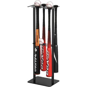 Baseball Bat Holder for Storage 8 Bats 5 Balls, SUS304 Metal Baseball Bat Stand Softball Bat Storage Free Standing Baseball Bat Display