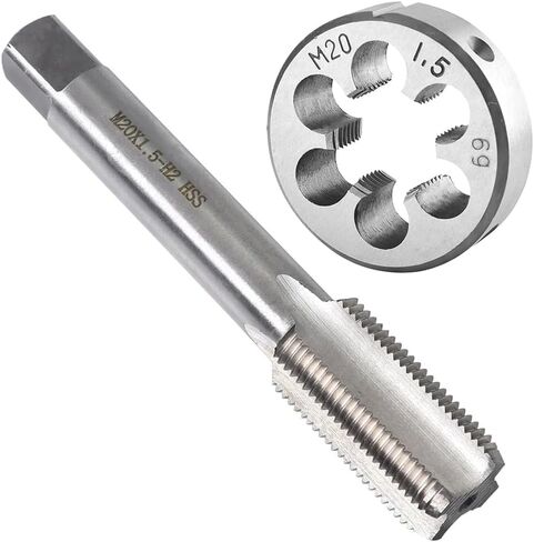 مجموعة الصنبور والقالب المترية M18 × 1.5 مم HSS آلة الصنبور وسبائك الصلب المستديرة المصنوعة يدويًا اليمنى... in Kuwait