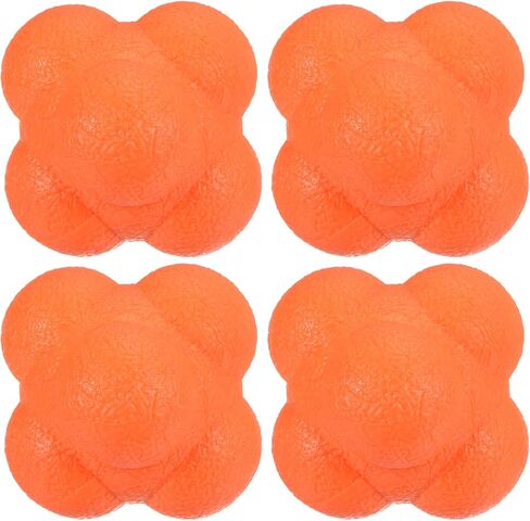 4 Pack Reaction Ball - TPR High Difficulty Flexibility Training Ball Apply to Sports Exercise Daily Use (47 x 47 x 55mm, Orange) in Saudi Arabia