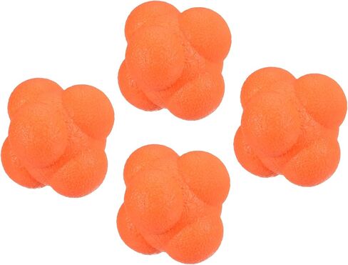 4 Pack Reaction Ball - TPR High Difficulty Flexibility Training Ball Apply to Sports Exercise Daily Use (47 x 47 x 55mm, Orange) in Saudi Arabia