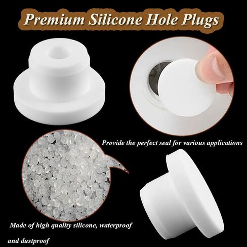 Silicone Hole Plug, 10Pcs Bathtub Jet Covers 0.59"/15mm White Cover Hole Plugs Pipe Tube Inserts Fit for 14mm Hole (White) in Saudi Arabia