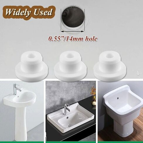 Silicone Hole Plug, 10Pcs Bathtub Jet Covers 0.59"/15mm White Cover Hole Plugs Pipe Tube Inserts Fit for 14mm Hole (White) in Saudi Arabia
