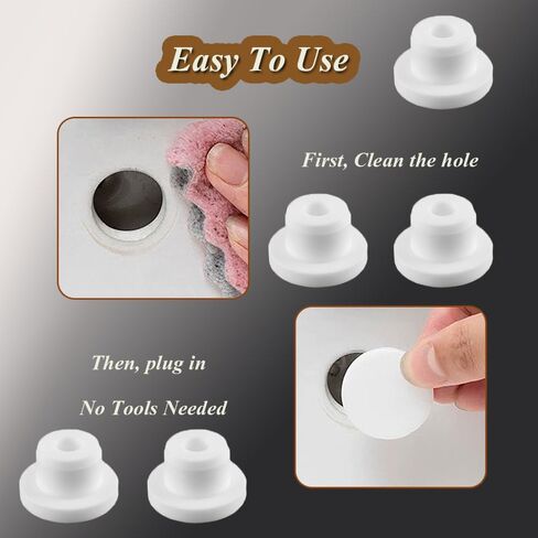 Silicone Hole Plug, 10Pcs Bathtub Jet Covers 0.59"/15mm White Cover Hole Plugs Pipe Tube Inserts Fit for 14mm Hole (White) in Saudi Arabia