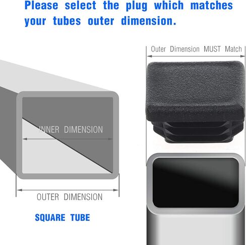 غطاء نهاية أنبوب مربع 3/4 بوصة، 12 عبوة من المكونات البلاستيكية 3/4 بوصة × 3/4 بوصة، سدادات إدراج غطاء انزلاقي لكرسي الأثاث المتين، أغطية نهاية رائعة لأنبوب الأنابيب، عمود المبارزة، معدات اللياقة البدنية والمزيد in Kuwait