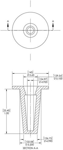 Caplugs Plastic Tapered Cap and Plug. T-1080, PE-LD, Cap OD 4.92" Plug ID 5.2", Red (Pack of 10) in Saudi Arabia