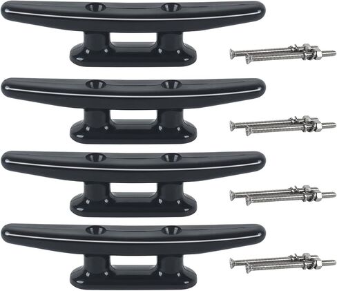 4 Inch/5 Inch/6 Inch/8 Inch Nylon Boat Cleat,4 Pack Dock Cleat with Hardware, Boat Dock Cleats Rope Cleat for Marine, Boats,Kayak,Canoe,Deck,Nautical Décor,Home Decor (Black/White/Orange) in Saudi Arabia