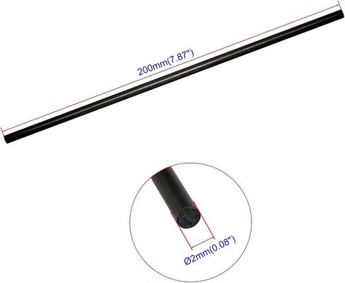 10Pcs 3mm Diameter Carbon Fiber Rod, Solid Frosted Rod Length 200mm, Used for Kite, Remote Control Aircraft, DIY Article Frame or Support Rod in Saudi Arabia