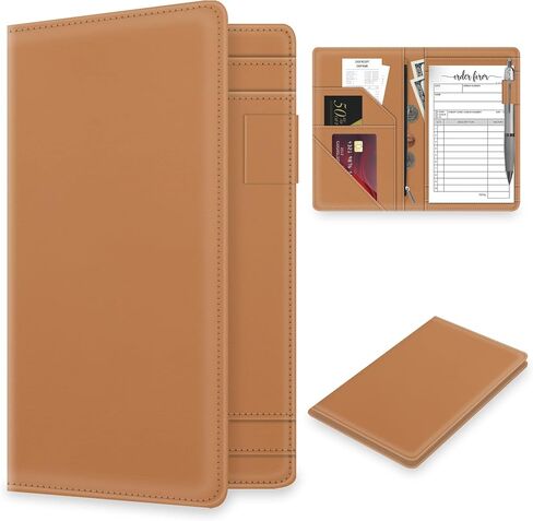 Server Book with Zipper Pocket for Waitress, Cute Waiter Server Wallet, Booklet Restaurant Waitstaff Organizer, Serving Guest Check Book Holder Money Pocket Fits Server Apron, Ice Blue in Saudi Arabia