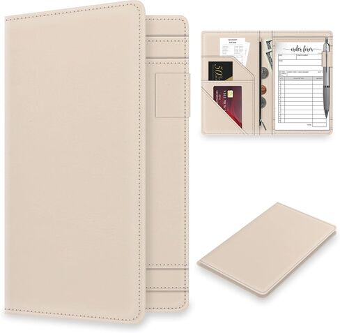 Server Book with Zipper Pocket for Waitress, Cute Waiter Server Wallet, Booklet Restaurant Waitstaff Organizer, Serving Guest Check Book Holder Money Pocket Fits Server Apron, Ice Blue in Saudi Arabia