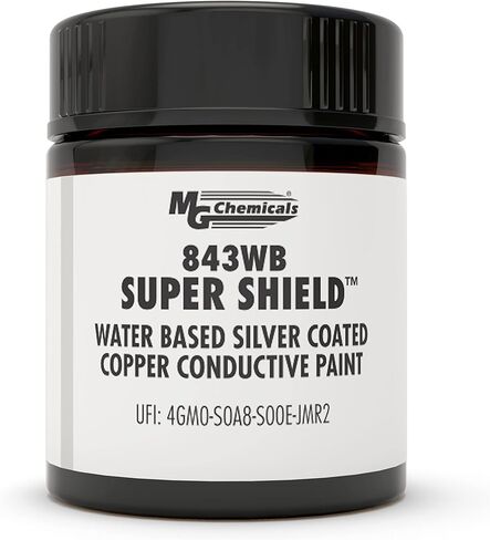 MG Chemicals - 843WB-150ML 843WB Super Shield Water Based Silver Coated Copper Conductive Coating, 150 mL Plastic Bottle, Light Metallic Brown in Saudi Arabia