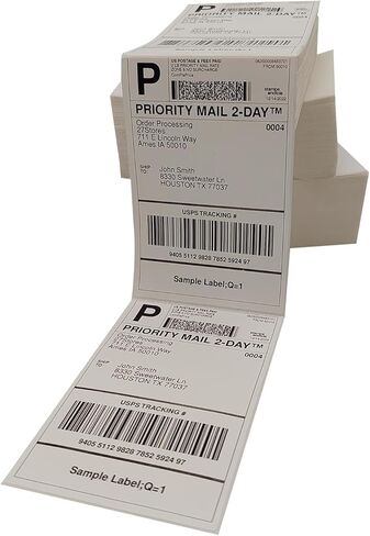 500 4x6 (100x150mm) Fanfold Direct Thermal Shipping Labels – 500 Commercial Grade Labels in Saudi Arabia