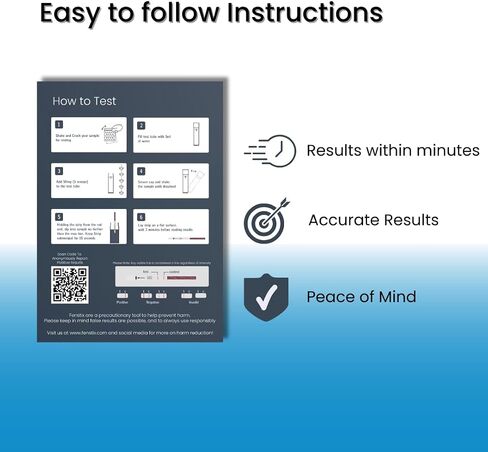 Fentanyl Test Strips - Testing Kit - 3 Pack with 10mg Spoon - Accurate for Powder, Liquid, and Pill substances - Rapid Results - Lab Tested - Highly Senstive in Saudi Arabia