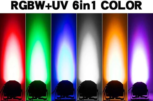 SHEHDS Par Can Lights LED 7x18W RGBWA+UV 6in1 غسل/ستروب أضواء المسرح عن بعد والتحكم DMX512 يضيء الصوت المنشط تلقائيًا تشغيل مسطح أضواء DJ لعيد الميلاد وحفلات الزفاف - حزمة واحدة in Kuwait