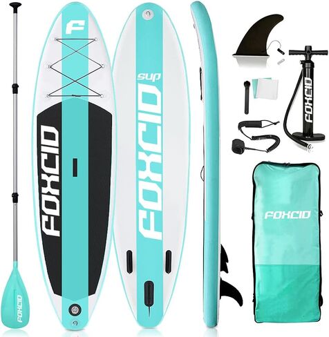 Inflatable Stand Up Paddle Board (6 Inches Thick) with Premium SUP Accessories & Carry Bag | Wide Stance, Bottom Fin for Paddling, Surf Control, Non-Slip Deck | Youth & Adult Standing Boat in Saudi Arabia