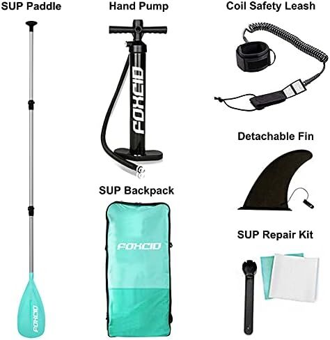 Inflatable Stand Up Paddle Board (6 Inches Thick) with Premium SUP Accessories & Carry Bag | Wide Stance, Bottom Fin for Paddling, Surf Control, Non-Slip Deck | Youth & Adult Standing Boat in Saudi Arabia