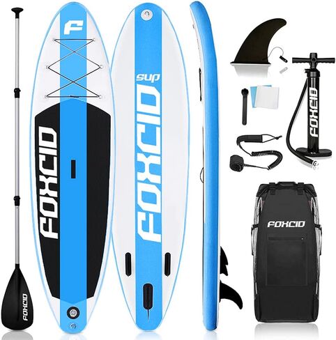Inflatable Stand Up Paddle Board (6 Inches Thick) with Premium SUP Accessories & Carry Bag | Wide Stance, Bottom Fin for Paddling, Surf Control, Non-Slip Deck | Youth & Adult Standing Boat in Saudi Arabia
