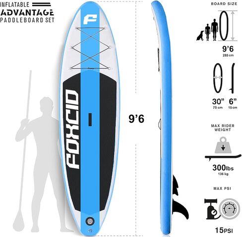 Inflatable Stand Up Paddle Board (6 Inches Thick) with Premium SUP Accessories & Carry Bag | Wide Stance, Bottom Fin for Paddling, Surf Control, Non-Slip Deck | Youth & Adult Standing Boat in Saudi Arabia
