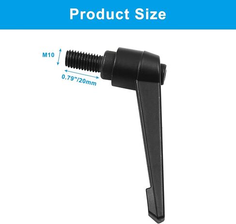 2 قطعة مقبض تثبيت قابل للتعديل لقط رافعة M10x25mm ذكر مقبض مسمار ملولب زر ضغط رافعة السقاطة (أسود) in Saudi Arabia