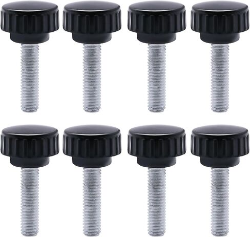 8pcs Metric Male Thread Knurled, M6 x 25mm Black Thumb Screw Clamping Knobs Plastic Grip Threaded Knurled in Saudi Arabia