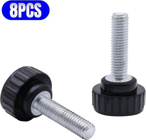 8pcs Metric Male Thread Knurled, M6 x 25mm Black Thumb Screw Clamping Knobs Plastic Grip Threaded Knurled in Saudi Arabia