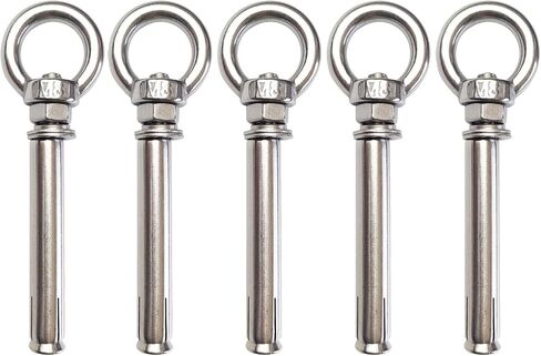 مسامير التوسع مرساة الترباس 5 حزمة M12 * 120 مللي متر 304 الفولاذ المقاوم للصدأ التوسع مسامير البراغي عيون حلقة السحابة جدار الخرسانة in Kuwait