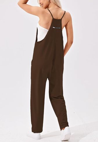 سروال حريمي فضفاض بياقة على شكل V بدون أكمام وشريط سباغيتي من Askdan سروال فضفاض وزرة وزرة وجمبسوت وجيوب in Kuwait