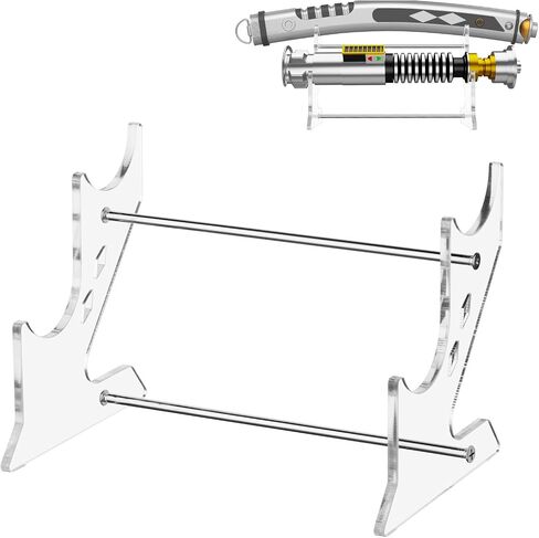 Cosmos Lightsaber Stand Acrylic Sword Display Stand Desktop 2 Tier Lightsaber Display Rack Light Saber Hilt Horizontal Fixed Stand Flute Stand Decorative Holders (Transparent Clear - 5 cm Dia.) in Saudi Arabia