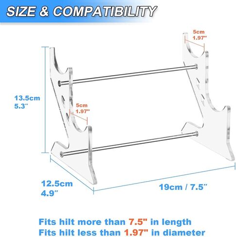 Cosmos Lightsaber Stand Acrylic Sword Display Stand Desktop 2 Tier Lightsaber Display Rack Light Saber Hilt Horizontal Fixed Stand Flute Stand Decorative Holders (Transparent Clear - 5 cm Dia.) in Saudi Arabia