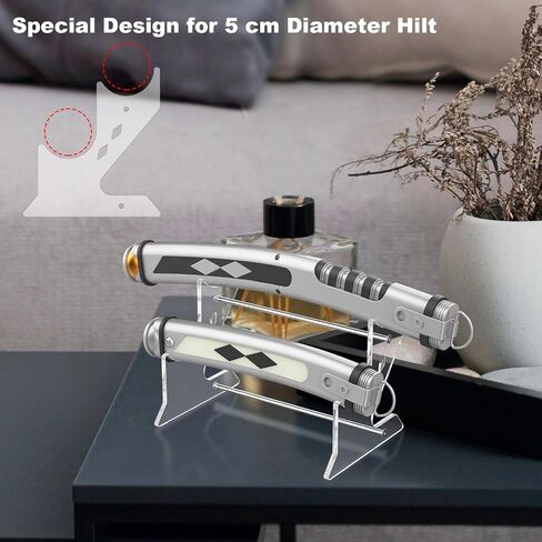 Cosmos Lightsaber Stand Acrylic Sword Display Stand Desktop 2 Tier Lightsaber Display Rack Light Saber Hilt Horizontal Fixed Stand Flute Stand Decorative Holders (Transparent Clear - 5 cm Dia.) in Saudi Arabia