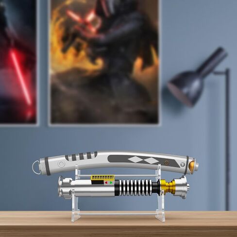 Cosmos Lightsaber Stand Acrylic Sword Display Stand Desktop 2 Tier Lightsaber Display Rack Light Saber Hilt Horizontal Fixed Stand Flute Stand Decorative Holders (Transparent Clear - 5 cm Dia.) in Saudi Arabia