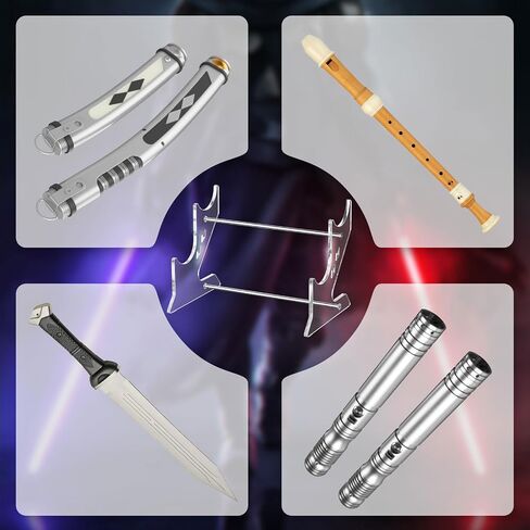 Cosmos Lightsaber Stand Acrylic Sword Display Stand Desktop 2 Tier Lightsaber Display Rack Light Saber Hilt Horizontal Fixed Stand Flute Stand Decorative Holders (Transparent Clear - 5 cm Dia.) in Saudi Arabia