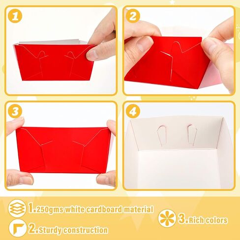 120 قطعة من صواني الطعام الورقية المقاومة للدهون، صواني الناتشو، قوارب الطعام الورقية، أطباق هوت دوج، متعددة الألوان، صواني تقديم للاستعمال مرة واحدة لحفلات أعياد الميلاد، عقد الناتشوز، البطاطس المقلية، كلاب الذرة الساخنة، 6 ألوان ثابتة in Kuwait