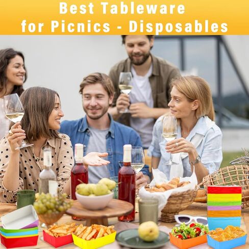 120 قطعة من صواني الطعام الورقية المقاومة للدهون، صواني الناتشو، قوارب الطعام الورقية، أطباق هوت دوج، متعددة الألوان، صواني تقديم للاستعمال مرة واحدة لحفلات أعياد الميلاد، عقد الناتشوز، البطاطس المقلية، كلاب الذرة الساخنة، 6 ألوان ثابتة in Kuwait