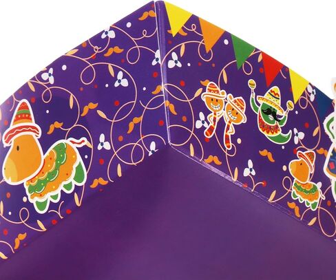 120 عبوة من صواني الطعام الورقية المكسيكية، حوامل تاكو للاستعمال مرة واحدة، صواني ناتشو لوازم حفلات التاكو لسينكو دي مايو، ديكورات الحفلات ذات الطابع المكسيكي، مستلزمات حفلات المهرجانات، أرجواني in Kuwait