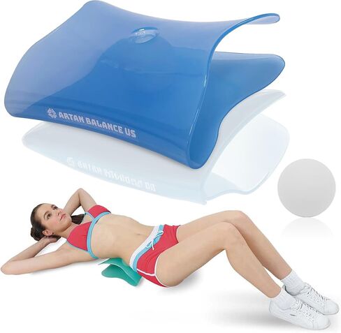 3 in 1 Back Stretcher, Ab Mat for Sit Up with Massage Ball – Ideal Solution for Fitness, Pain Relief, and Comfort – Rocking a Baby and Working - Lightweight and Portable - Blue in Saudi Arabia